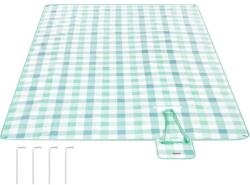 SONGMICS Piknik takaró, strand szőnyeg 200 x 200 cm, vízálló, összecsukható, zöld-kék (GCM011Q02)