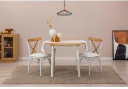 ASIR GROUP Étkezőgarnitúra(Kihúzható asztal, szék) (3 db) Oliver - Tölgy, Fehér (869VEL8727)