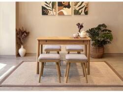 ASIR GROUP Étkezőgarnitúra(Kihúzható asztal, szék) (5 db) Vina Mini 05 0701 - Tölgy, Soho Szürke (869VEL8830)