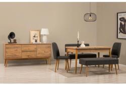 ASIR GROUP Étkezőgarnitúra(Kihúzható asztal, szék, konzol asztal) (6 db) Vina Puha pad 04 1053 - Atlanti fenyő, Antracit (869VEL8771)