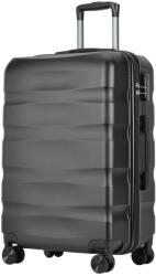 BONTOUR WAVE közepes Duplakerekes Gurulós bőrönd, Fekete, M méretű (120542-Black)