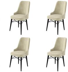 ASIR GROUP Étkezőszék szett (4 db) Pare - Krém, Fekete (240CHR1505)