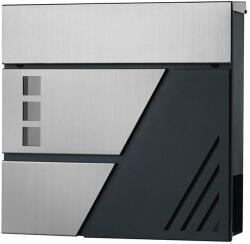 SONGMICS Rozsdamentes postaláda újságtartóval, 37 x 37 x 10, 5 cm, antracitszürke (GMB053G01)