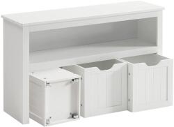 VASAGLE Játéktároló gyerekeknek, Tárolódoboz kerekekkel, 102 x 60 x 30 cm, fehér (LHS380W01)