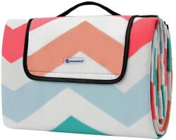 SONGMICS Nagy vízálló pikniktakaró, 200 x 200 cm, vörös hullámmintás (GCM70KW)