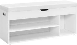 VASAGLE Cipőtároló pad, párnázott ülőfelülettel, 100x30x44 cm, fehér (LHS130W14)