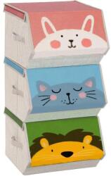 SONGMICS Játéktároló, 3 db-os tárolók rendszerezők gyerekeknek, 38 x 25 x 26, 5 cm (RFB760P01)