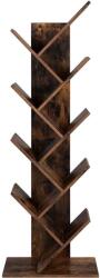 VASAGLE Fa alakú könyvespolc 8 szintes 50 x 25 x 141, 5 cm, rusztikus barna (LBC11BX) - tutihome