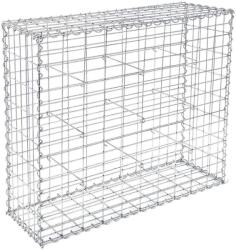 SONGMICS Horganyzott acél gabion kosár, kerti dekor válaszfal, 100 x 80 x 30 cm (GGB183)