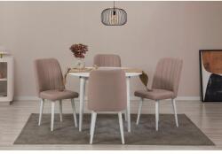 ASIR GROUP Étkezőgarnitúra(Kihúzható asztal, szék) (5 db) Vina 0900 - Fehér, Stone (869VEL8722)
