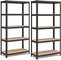 SONGMICS acél polcrendszer 2 db-os, 180x90x40 cm, fekete (GLR042B01) - tutihome