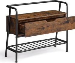 VASAGLE cipőtároló pad, cipőtartó, 30x80x63, 5 cm, barna és fekete (LSB051K01)