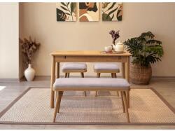 ASIR GROUP Étkezőgarnitúra(Kihúzható asztal, szék) (4 db) Vina Mini 04 0701 - Tölgy, Soho Szürke (869VEL8836)