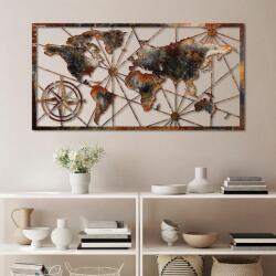 AG Fém fali dekoráció, World Map Large - 3 (891TNL2426)