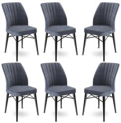 ASIR GROUP Étkezőszék szett (6 db) Flex - Füst, Fekete (240CHR1418)