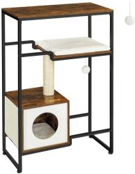 FEANDREA Macska kaparófa 2 az 1-ben, macskabútor polccal, rusztikus barna | FEANDREA (PCT112X01) - tutihome
