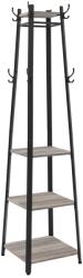 VASAGLE Ruhaállvány, előszobafogas, ruhatartó 3 szintes polccal, szürke-bézs és fekete színben (LCR080B02)