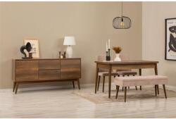 ASIR GROUP Étkezőgarnitúra(Kihúzható asztal, szék, konzol asztal) (5 db) Vina 02 0900 - Dió, Stone (869VEL8789)