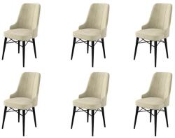 ASIR GROUP Étkezőszék szett (6 db) Pare - Krém, Fekete (240CHR1510)