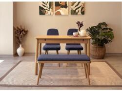 ASIR GROUP Étkezőgarnitúra(Kihúzható asztal, szék) (4 db) Vina Mini 01 1048 - Tölgy, Sötétkék (869VEL8807)