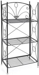 SONGMICS Virágállvány 3 szintes, fém szobai virágtartó, fekete (GFS102B)