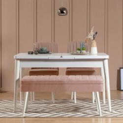 ASIR GROUP Étkezőgarnitúra(Kihúzható asztal, szék) (4 db) Vina 0900 - 3 - Fehér, Stone (869VEL5329)