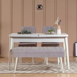 ASIR GROUP Étkezőgarnitúra(Kihúzható asztal, szék) (4 db) Vina 0701 - 3 - Fehér, Szürke (869VEL5328)