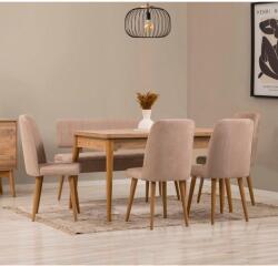 ASIR GROUP Étkezőgarnitúra(Kihúzható asztal, szék) (6 db) Vina - Atlanti fenyő, Stone (869VEL8756)