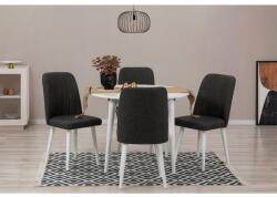 ASIR GROUP Étkezőgarnitúra(Kihúzható asztal, szék) (5 db) Vina 1053 - Fehér, Antracit (869VEL8721)