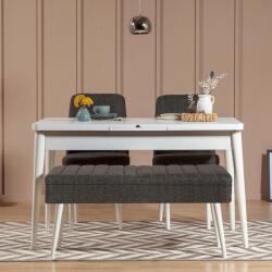 ASIR GROUP Étkezőgarnitúra(Kihúzható asztal, szék) (4 db) Vina 1053 - 3 - Antracit, Fehér (869VEL5326)