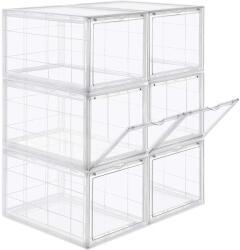 SONGMICS Cipősdoboz, 6 db egymásra rakható cipő rendszerező, átlátszó (LSP06TP)