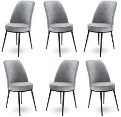 ASIR GROUP Étkezőszék szett (6 db) Dexa - Szürke, Fekete (240CHR1370)