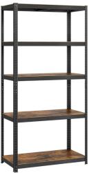 SONGMICS Nagy teherbírású tárolópolc, 5 állítható polccal, 875 kg teherbírás, 90 x 40 x 180 cm, rusztikus barna/fekete (GLR040B11)