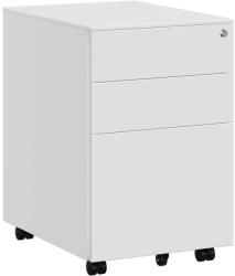 SONGMICS Mobil konténer, irattartó szekrény 3 fiókkal, fehér (OFC60WT)