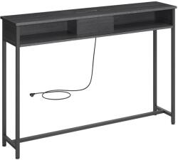 VASAGLE Konzolasztal, keskeny asztal 2 nyitott fiókkal, szürke-fekete (LNT111B01)