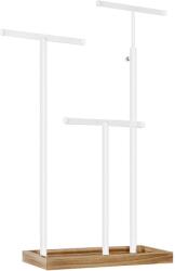 SONGMICS Ékszertartó 2 az 1-ben, 25 x (41, 5-56, 5) x 11, 8 cm, barna és fehér (JJS016W01)