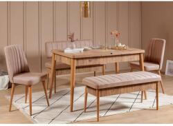 ASIR GROUP Étkezőgarnitúra(Kihúzható asztal, szék) (5 db) Vina Atlantic Stone (869VEL5173)