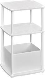 SONGMICS Éjjeliszekrény, asztal 3 tárolópolccal, szövetkosárral, fehér (LET286W01)
