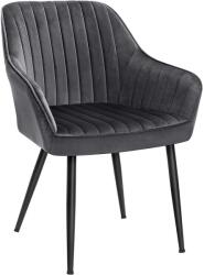 SONGMICS étkezőszék, párnázott szék karfákkal, szürke-tintafekete (LDC077G01V1)