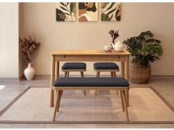 ASIR GROUP Étkezőgarnitúra(Kihúzható asztal, szék) (4 db) Vina Mini 04 1053 - Tölgy, Antracit (869VEL8833)