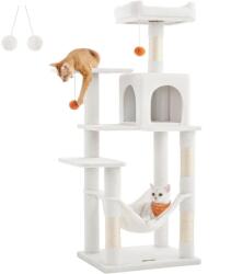 FEANDREA Macska kaparófa, 143 cm-es többszintes plüss macska torony, krémfehér (PCT161T01)