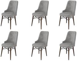 ASIR GROUP Étkezőszék szett (6 db) Pare - Szürke, Barna (240CHR1539)