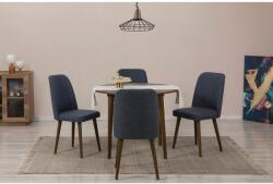 ASIR GROUP Étkezőgarnitúra(Kihúzható asztal, szék) (5 db) Vina 1048 - Dió, Sötétkék (869VEL8710)