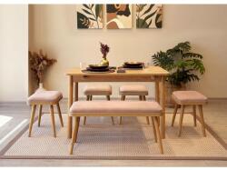 ASIR GROUP Étkezőgarnitúra(Kihúzható asztal, szék) (6 db) Vina Mini 06 0900 - Tölgy, Stone (869VEL8823)