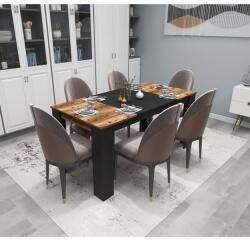 ASIR GROUP Étkező asztal Line - Light Walnut, Black (550ARN3107)