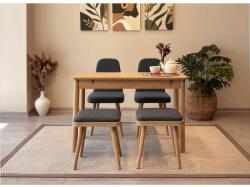 ASIR GROUP Étkezőgarnitúra(Kihúzható asztal, szék) (5 db) Vina Mini 02 1053 - Tölgy, Antracit (869VEL8815)