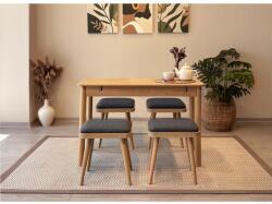 ASIR GROUP Étkezőgarnitúra(Kihúzható asztal, szék) (5 db) Vina Mini 05 1053 - Tölgy, Antracit (869VEL8827)