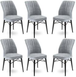 ASIR GROUP Étkezőszék szett (6 db) Flex - Szürke, Fekete (240CHR1416)