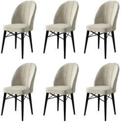 ASIR GROUP Étkezőszék szett (6 db) Ritim - Krém, Fekete (240CHR1464)
