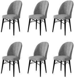 ASIR GROUP Étkezőszék szett (6 db) Ritim - Szürke, Fekete (240CHR1463)